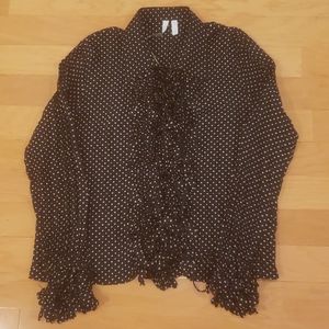 Debra deRoo silk polka dot and heart shirt